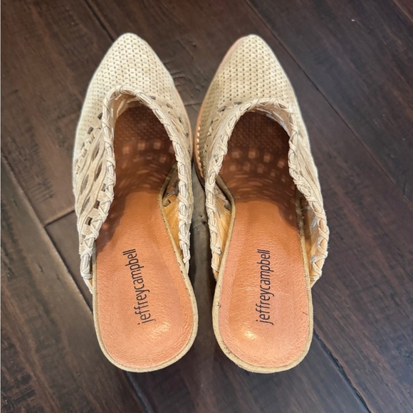Anthropologie Jeffrey Campbell classic suede Favela woven mule heel size 9 - Picture 8 of 12
